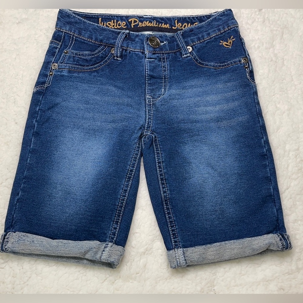 Justice Girl's Comfy Cuff Denim Shorts